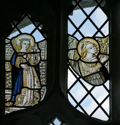 Sainte Barbe et un ange