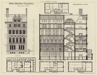 Conception pour une résidence en ville (gravure)
