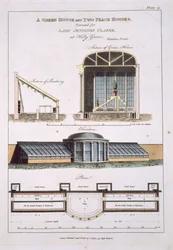 Conception pour une serre et deux maisons de pêchers, 1806