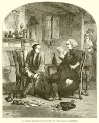Dr. Johnson lisant le manuscrit de The Vicar of Wakefield