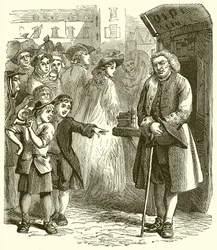 Dr. Johnson visitant le marché