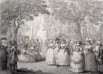 Figures élégantes dans les jardins de Vauxhall