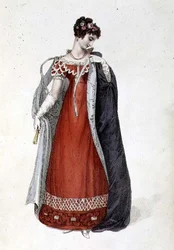 Robe de soirée ou de bal, planche de mode du Repository of Arts d