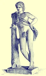 Faune de Praxitèle, illustration de History of Rome par Victor Duruy, publiée en 1884