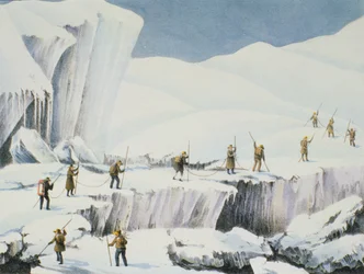 Apparition fréquente de la glace avec des ponts de neige, extrait de A Narrative of an Ascent to the Summit of Mont Blanc par Charles Fellows (1799-1860), publié en 1827