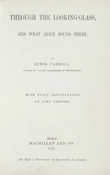 Frontispice de Alice à travers le miroir par Lewis Carroll (1833-98), publié par Macmillan, 1872