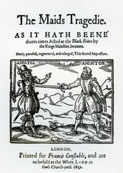Frontispice de The Maids Tragedy par Sir Francis Beaumont (1584-1616) et John Fletcher (1579-1625) 1622