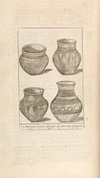 Urnes funéraires, illustration de Works par Thomas Brown, Londres 1686