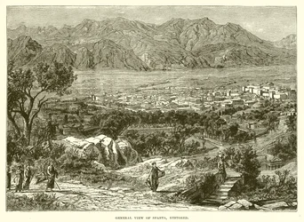 Vue générale de Sparte, restaurée