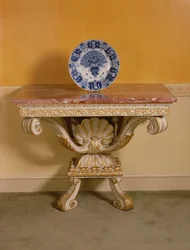 Console George II avec dessus en marbre, style palladien, c.1750 (partiellement doré)