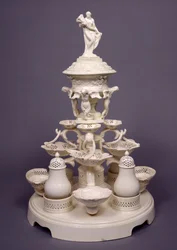 Grand plat de ménage ou centre de table, Leeds Pottery, vers 1780 (faïence)