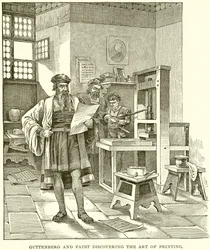 Gutenberg et Faust découvrant l