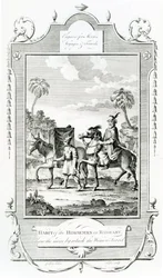Costume des cavaliers en Barbarie, illustration tirée des Voyages et voyages de Moore