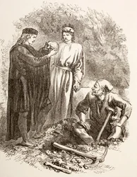 Hamlet tient le crâne de Yorick, illustration de l