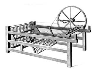 La Spinning Jenny de Hargreaves, gravé par T.E. Nicholson, 1834