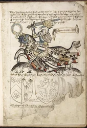 Henri VI à cheval, Armoiries à l