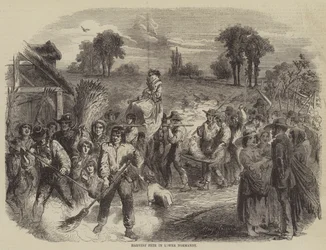 Fête de la moisson en Basse-Normandie (gravure)