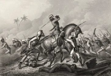 La colonne de Havelock attaquant les mutins devant Cawnpore, de 