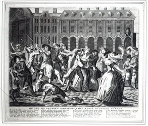 Lui et ses compagnons ivres provoquent une émeute à Covent Garden, d