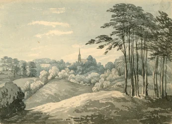 Église de Highgate, Londres, depuis Hampstead Heath