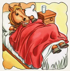 Cheval au lit