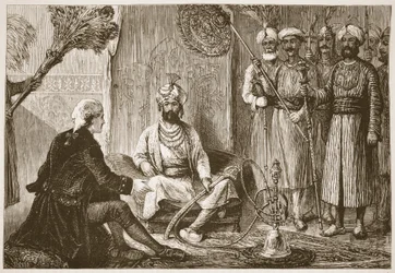 Hyder Ali et le missionnaire, illustration de Cassell