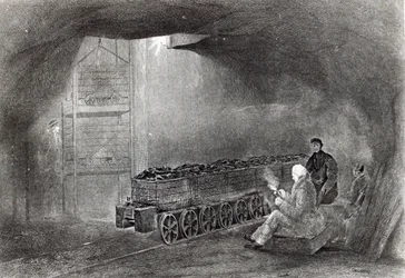 Dans la mine de charbon, illustration de 