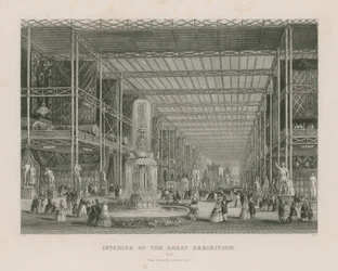 Intérieur de la Grande Exposition, 1851, depuis le Transept regardant vers l