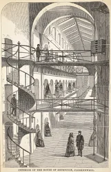 Intérieur de la maison de détention, Clerkenwell, illustration de The Criminal Prisons of London and Scenes from Prison Life par Henry Mayhew et John Binny, pub. 1862