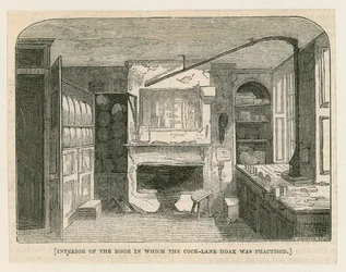 Intérieur de la pièce où la supercherie de Cock Lane a été pratiquée