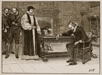 Entrevue entre Bacon et la délégation des Lords, illustration de Cassells Illustrated History of England