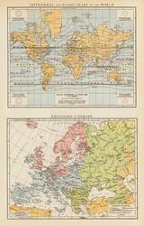 Carte des isothermes et des vents du monde; Religions de l