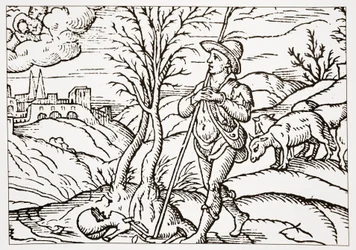 Janvier, du calendrier du berger de Spenser, 1579