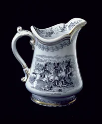 Cruche avec une représentation de la charge des Scots Greys à Balaclava