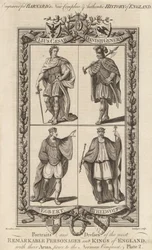 Jules César, un général danois, Egbert et Ethelwolf, illustration de 