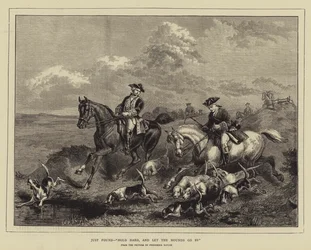 Juste trouvé, "Tenez bon, et laissez passer les chiens" (gravure)