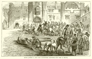 Le roi Jacques Ier et ses courtisans partant pour une chasse