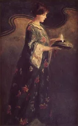 Dame avec une bougie, vers 1890