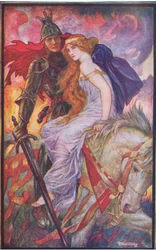 Lancelot emporte Guenièvre, illustration de 