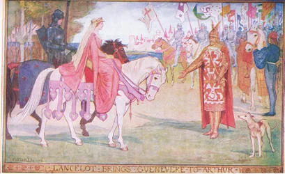 Lancelot amène Guenièvre à Arthur, illustration de 