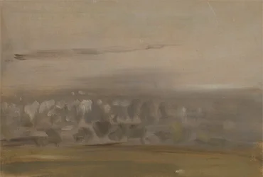 Paysage avec des arbres sur une pente (Vallée boisée, vue à travers la brume) précédemment attribué à J.M.W. Turner (1775-1851) et aussi attribué à Peter de Wint (1784-1849)