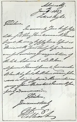 Lettre de Guillaume IV à Lady Nelson, 1827, publiée dans 
