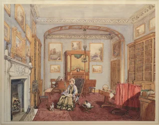 Bibliothèque - Salle de musique avec le Bacchus et Ariane de Northwick après Titien