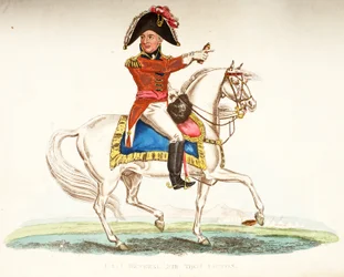 Lieutenant-général Sir Thomas Picton, publié par Richard Evans, gravé par Romney, illustration de An Historical Account of the Battle of Waterloo par William Mudford, 1816