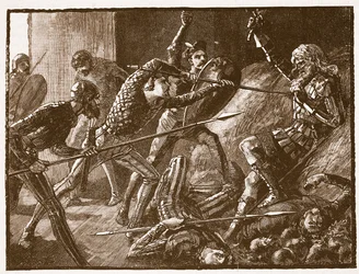 Le dernier combat de Llewelyn, illustration de Cassells Illustrated History of England