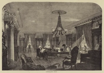 Le bureau de Longfellow (gravure)