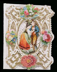 Amour, innocence, carte de Saint-Valentin, c.1870