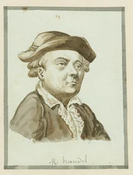M. Handel, milieu du XIXe siècle (encre sur papier)