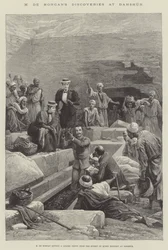 Les découvertes de M de Morgan à Dahshur (gravure)