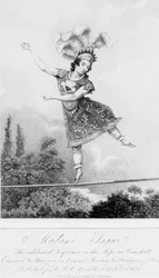 Madame Saqui, la célèbre funambule aux Vauxhall Gardens, Londres